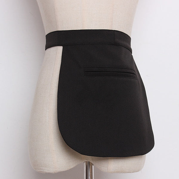 Black Color Pockets Concave Belt