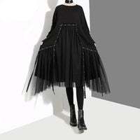 Black Mesh Asymmetrical Dress