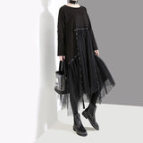 Black Mesh Asymmetrical Dress