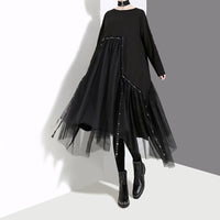 Black Mesh Asymmetrical Dress
