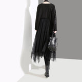 Black Mesh Asymmetrical Dress