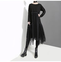 Black Mesh Asymmetrical Dress