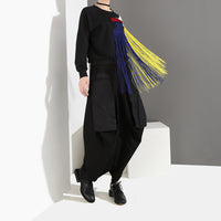 Color Block Tassel Sweatshirt