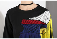 Color Block Tassel Sweatshirt