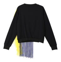 Color Block Tassel Sweatshirt