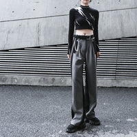 Black Brief Temperament Printed Short T-shirt