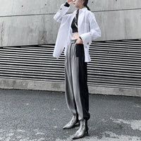 Black Brief Temperament Printed Short T-shirt