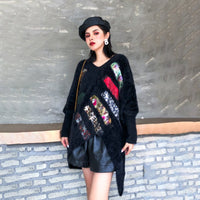 Asymmetrical Multi Pattern Knitted Sweater
