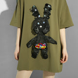 Army Green Black Bunny T-shirt