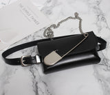 Pu Leather Big Pin Metal Chain Mini-bag Belt
