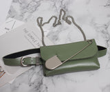 Pu Leather Big Pin Metal Chain Mini-bag Belt