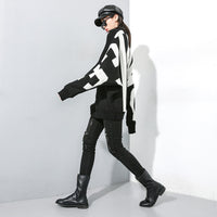 Bold Letter Allover Print Sweater