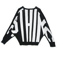 Bold Letter Allover Print Sweater