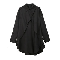 Khaki Split Joint Asymmetrical Blouse