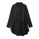 Khaki Split Joint Asymmetrical Blouse