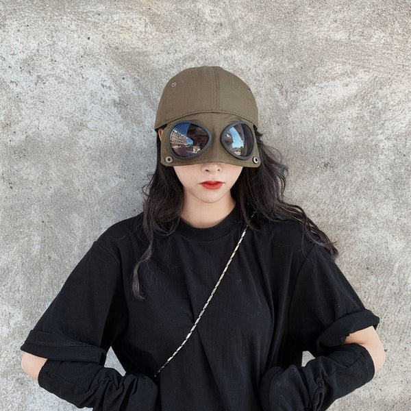 Round Dome Fishermen Hat with Built-in Sunglasses