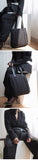 Pu Leather Black Pleated Split Joint Bag