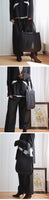 Pu Leather Black Pleated Split Joint Bag