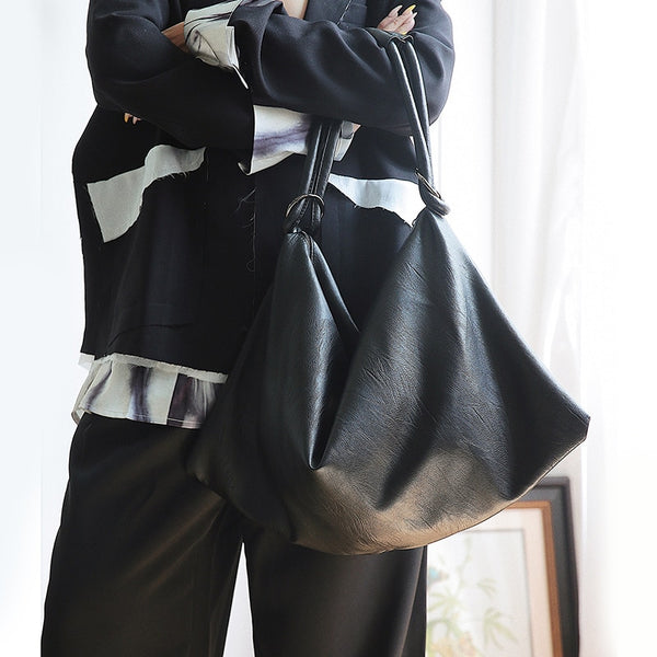 Pu Leather Brief Fold Split Big Bag