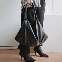 Pu Leather Brief Fold Split Big Bag
