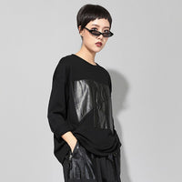 Round Neck Long Sleeve Black T-shirt