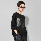 Round Neck Long Sleeve Black T-shirt
