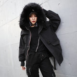 Cotton-padded Fur Trimmed Coat