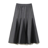 Gray Split Joint Woolen Half-body Skirt