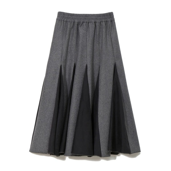 Gray Split Joint Woolen Half-body Skirt