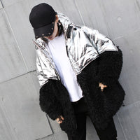 Silver & Black Fur Padded Coat