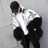 Silver & Black Fur Padded Coat