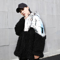 Silver & Black Fur Padded Coat