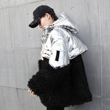 Silver & Black Fur Padded Coat