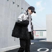 Silver & Black Fur Padded Coat