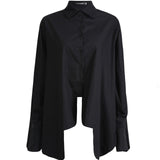 Pleated Big Size Irregular Blouse