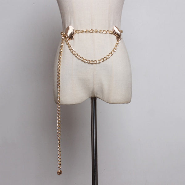 Metal Chain Shell Long Belt