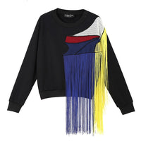 Color Block Tassel Sweatshirt