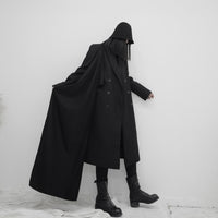 Asymmetrical Long New Lapel Trench