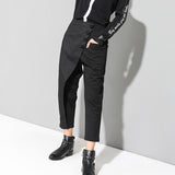 Black High Waist Ankle-length Pants