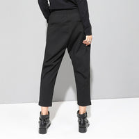 Black High Waist Ankle-length Pants
