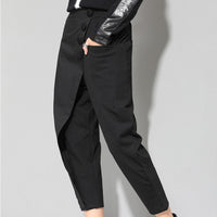 Black High Waist Ankle-length Pants
