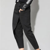 Black High Waist Ankle-length Pants