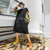 Black and Bold Pattern Print Dress