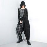 Plaid Split Long Harem Trousers