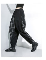 Plaid Split Long Harem Trousers