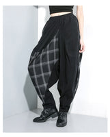 Plaid Split Long Harem Trousers