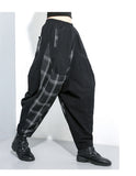 Plaid Split Long Harem Trousers