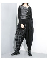 Plaid Split Long Harem Trousers