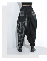 Plaid Split Long Harem Trousers