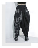 Plaid Split Long Harem Trousers